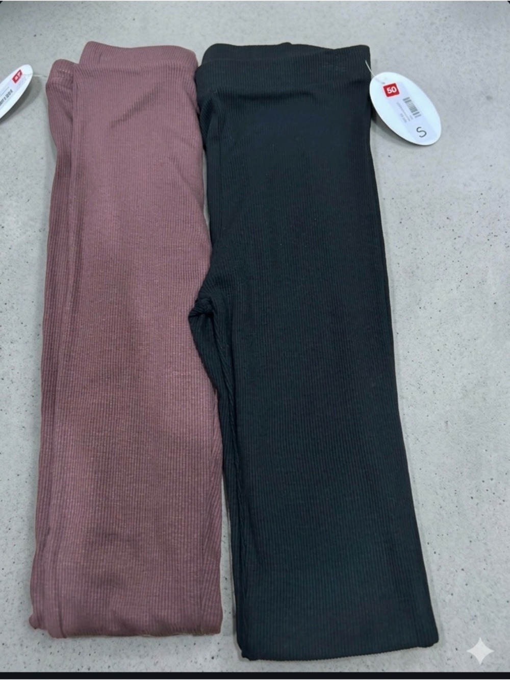 naked wardrobe high waisted, full length Ribbed Leggings Chocolate and Black